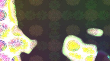 Çiçek süsü ile kusursuz desen. Raster illüstrasyonu. Yeşil ve gri renkte çiçekler.