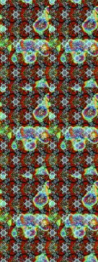 Çiçek desenli raster, kahverengi ve yeşil çizgi grafik desenli soyut raster arkaplan. Modern stil dokusu.