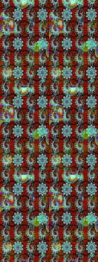 Mavi ve kahverengi renklerde. Raster illüstrasyonu. Çiçekli güzel suluboya desen.