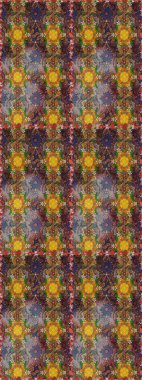 Düz Çiçek Elementleri Tasarımı. Raster Illustrasyon 'daki Çiçek Deseni' nin son moda çizimi. Kahverengi ve gri renkli çiçekler. Renkli Yaz Teması çizim şablonu.