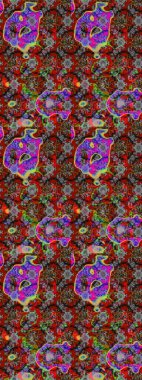 Raster - stok. Kırmızı ve gri çiçekli eskiz deseni, suluboya çiçek deseni, sevimli çiçek, duvar kağıdı, kart veya kumaş için fayanslı.