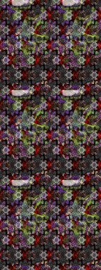 Suluboya çiçek buketi. Çiçekli tebrik kartı. Raster illüstrasyonu. Gri ve siyah renklerde. Çiçek arkaplan. Doğum günü kartı ya da düğün davetiyesi.