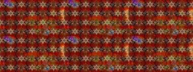 Raster düz çiçek çizim deseni. Kahverengi ve kırmızı renkte çiçekler. Tasarım hediye paketi, tebrik kartları, posterler ve afiş tasarımı.