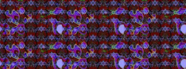 Elegant raster texture with floral elements. Abstract sketch pattern on brown and violet colors with bright flowers. Cute floral pattern in the small flower.