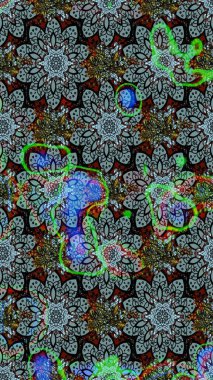 Yaprak ve çiçeklerin suluboya resimleri, mavi ve siyah renkler üzerine çizimler. Yumuşak, bahar çiçekleri mavi ve siyah renklerde. Raster illüstrasyonu.