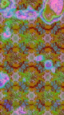 Kumaş, tekstil, duvar kağıdı baskısı için. Raster illüstrasyonu. Raster. Eski usul. Tomurcukları çiçek olan sevimli bir çiçek deseni. Taslak arkaplan.