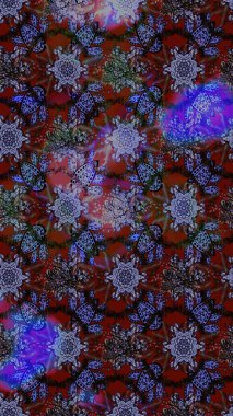 Tekstil, kumaş, kapaklar, duvar kağıtları, baskı, naylon, koleksiyon defteri, örgü, dekupaj için güzel bir eskiz. Millefleur 'lar. Küçük menekşe ve kahverengiyle güzel bir besin torbası deseni, çiçekler..