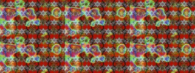 Üzerinde gri ve kahverengi renkte karalamalar olan çiçek desenleri çiz. Raster illüstrasyonu.