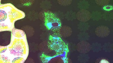 Raster dikişsiz çiçek deseni. Vadinin çiçekleri yeşil ve gri renklerde.