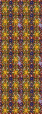 Düz Çiçek Elementleri Tasarım Raster illüstrasyonu. Çiçekli çiçek deseni, suluboya. Kahverengi ve yeşil renkli çiçekler. Renkli Bahar Teması çizim kalıbı..