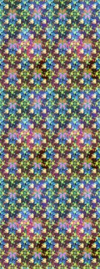 Raster illüstrasyonu. Mavi ve kahverengi renkte çiçekler. Çizim çiçek deseni duvar kağıdı için kullanılabilir.