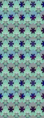 Miles Fleur, süslü püslü bir süs. Eski usul. Tomurcukları papatya çiçekleri olan sevimli bir çiçek deseni. Raster illüstrasyonu. Eskiz geçmişi. Kumaş, tekstil ve duvar kağıdı baskısı için..