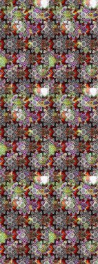 Düz Çiçek Elementleri Tasarımı. Raster illüstrasyonundaki çiçek desenli çizim. Renkli Bahar Teması eskiz kalıbı. Gri ve nötr renkte çiçekler.