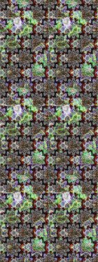 Raster illüstrasyonundaki çiçek desenli çizim. Gri ve nötr renkte çiçekler.