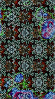 Düz Çiçek Elementleri Tasarımı. Taslak desenli, modaya uygun kumaş deseni. Şirin çiçek elementleri. Raster illüstrasyonu. Renkli Bahar Teması çizim şablonu.