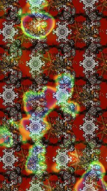 Çiçekli karalama şeklinde Raster çiçek deseni. Nazik, narin çiçek arkaplanı. Kahverengi ve kırmızı renkte çiçekler.