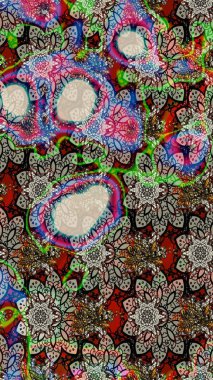 Klasik çiçek desenli. Yumuşak fayans. Paketleme, tekstil, duvar kâğıdı için çiçek eskizi. Raster 'ın taze dokusu. Yumuşak pamuk tasarımı.