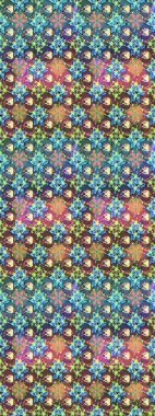 Küçük çiçekte hoş bir çiçek deseni var. Çiçeksel elementlerle süslenmiş zarif raster dokusu. Parlak çiçekli mavi ve kahverengi renkler üzerine soyut çizim deseni.