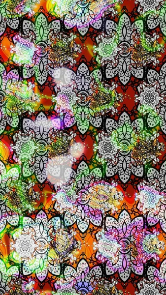 Parmak izi, kumaş, duvar kâğıdı, tekstil için raster dokusu. Renkli grunge soyut arka planda Cologray ve nötr çiçeklerle gelişir. Nakış desenli çiçek deseni..