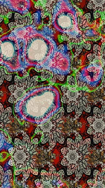 Klasik çiçek desenli. Yumuşak fayans. Paketleme, tekstil, duvar kâğıdı için çiçek eskizi. Raster 'ın taze dokusu. Yumuşak pamuk tasarımı.