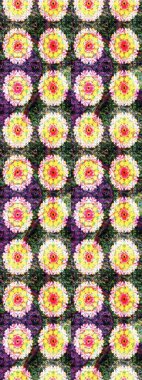 Küçük çiçekteki sevimli çiçek deseni. Sarı ve nötr renklerde çiçekler. Raster illüstrasyonu.