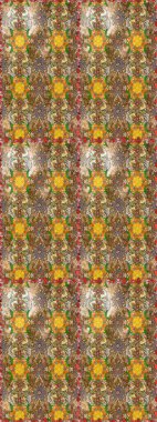 Raster illüstrasyonu. Çiçek desenli çizim. Düz Çiçek Elementleri Tasarımı. Güzel kumaş deseni. Renkli Bahar Teması eskiz kalıbı. Asya tekstil tarzında.