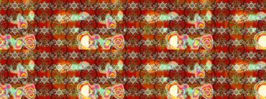 Raster illüstrasyonundaki çiçek desenli çizim. Düz Çiçek Elementleri Tasarımı. Renkli Bahar Teması eskiz kalıbı. Süslü kumaş deseni.