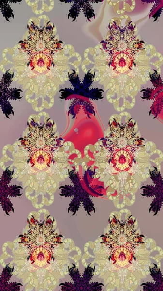 Çiçek desenli raster, bej ve gri çizgi grafik desenli soyut raster arkaplan. Modern stil dokusu.