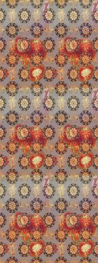 Raster floral pattern in doodle style with flowers. Flowers on gray and beige colors. Gentle, spring floral background.