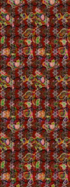 Kahverengi, kırmızı ve nötr renklerde çiçekler. Renkli Bahar Teması eskiz kalıbı. Düz Çiçek Elementleri Tasarımı. Raster illüstrasyonunda çiçek deseni çizimi.