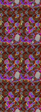 Moda arka planında parlak buketler. Raster illüstrasyonu. Eski usul küçük çiçekli şirin bir eskiz deseni. Kumaş, duvar kâğıdı ve kağıda yazdırmak için gelişen arkaplan.