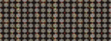 Düz Çiçek Elementleri Tasarımı. Çiçek deseni. Raster illüstrasyonu. Renkli Bahar Teması eskiz kalıbı. Chichi kumaş deseni çiz.