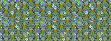 Raster illüstrasyonu. Tekstil veya kitap kapakları, imalat, duvar kağıtları, baskı, hediye paketi ve yapıştırma kitabı için çiçek eskizi geçmişi. Küçük ölçekli çiçeklerdeki basit sevimli desen.