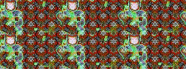 Çiçek ve yapraklı karalama şeklinde Raster çiçek deseni. Raster illüstrasyonu. Kahverengi ve yeşil renklerde bahar çiçekleri..