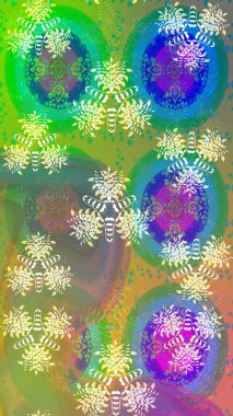 Egzotik çiçekler, yeşil ve mavi renkler üzerine botanik ve parlak klasik doğa. Klasik tropikal doğal elementlerin suluboya seti. Raster illüstrasyonu.