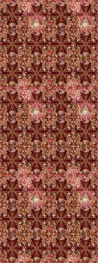 Hediye ambalaj kağıdı, tebrik kartları, posterler ve pankart tasarımı. Kahverengi ve kırmızı renkte çiçekler. Raster düz çiçek çizim deseni.