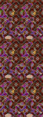 Nazik, narin çiçek arkaplanı. Kahverengi ve kırmızı renkte çiçekler. Raster çiçek desenli ve çiçekli..