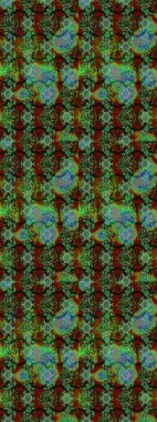 Küçük çiçekteki sevimli çiçek deseni. Yeşil ve kahverengi renkli çiçekler. Raster illüstrasyonu.