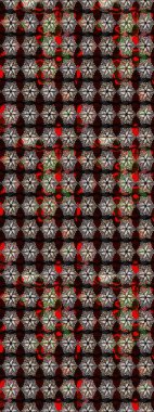 Sketch retro pattern with flowers. Colour Summer Theme sketch pattern Background. Flat Flower Elements Design. Flowers on black and brown colors.