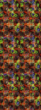 Küçük çiçekteki sevimli çiçek deseni. Kahverengi ve siyah renkte çiçekler.