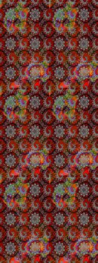 Küçük kahverengi ve kırmızı çiçeklerle oldukça eski bir besin torbası deseni. Tekstil, kumaş, kapaklar, duvar kağıtları, baskı, paket, koleksiyon defteri, örgü, dekupaj için çiçek arkaplanı..