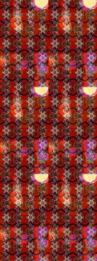 Kahverengi ve kırmızı renkte çiçekler. Çiçek süslemeli çizim deseni. Raster illüstrasyonu.