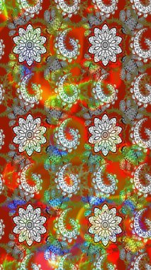 Parlak çiçekli kahverengi ve gri renkler üzerine soyut çizim deseni. Küçük çiçekte hoş bir çiçek deseni var. Çiçek elementli zarif raster dokusu..