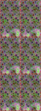 Raster illustration. Seamless pattern in vintage style with bouquets of flowers. On green and neutral colors.