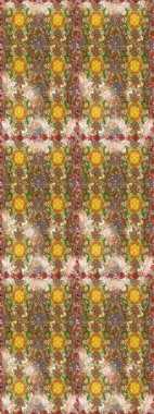 Flower sketch on brown and beige colors. Floral pattern. Flourish ornamental spring garden texture. Raster illustration. Flowers on brown and beige colors.