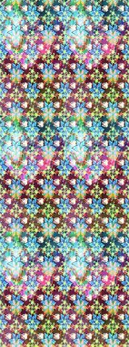 Raster pattern. Art inspineutral and blue style flowers and leaves background. Doodle flowers seamless pattern. Neutral and blue hand drawn pattern.