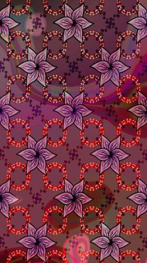 Halk tarzı. Parlak renkli çiçekleri ve kahverengi ve mor renkli yaprakları olan harika bir çiçek deseni. Modern çiçek arkaplanı. Moda baskıları için zarif bir şablon.