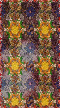 Flat Flower Elements Design. Flowers on brown and gray colors. Colour Summer Theme sketch pattern Background. Trendy sketch Floral Pattern In Raster illustration.