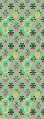Flowers on neutral and green colors. Cute flower raster pattern. Flat Flower Elements Design. Seamless Colour Spring Theme seamless pattern Background.