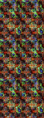 Kahverengi ve siyah çiçekli eskiz deseni, suluboya çiçek deseni, sevimli çiçek, duvar kağıdı, kart veya kumaş için fayanslı. Raster - stok.